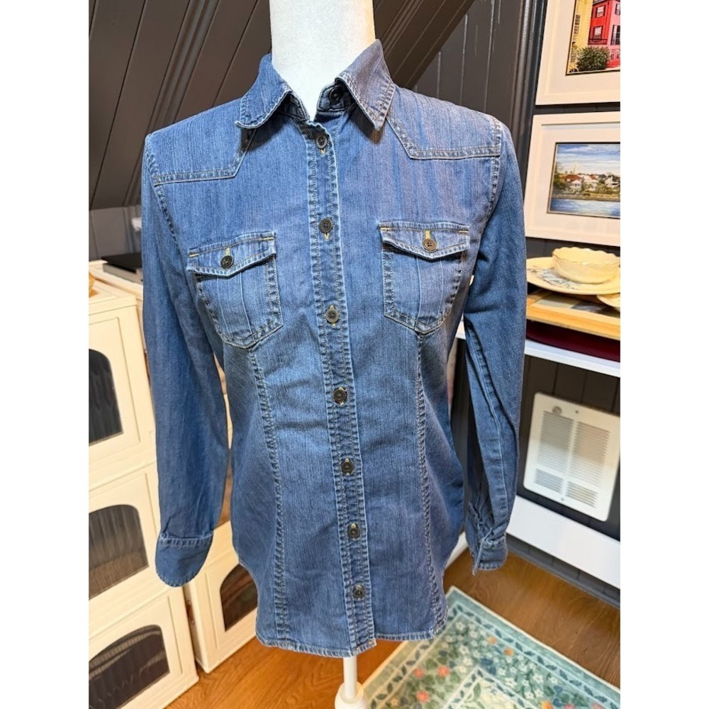 Women's Boho Western Style  CAbi Jeans Button Up Shirt - Size XS